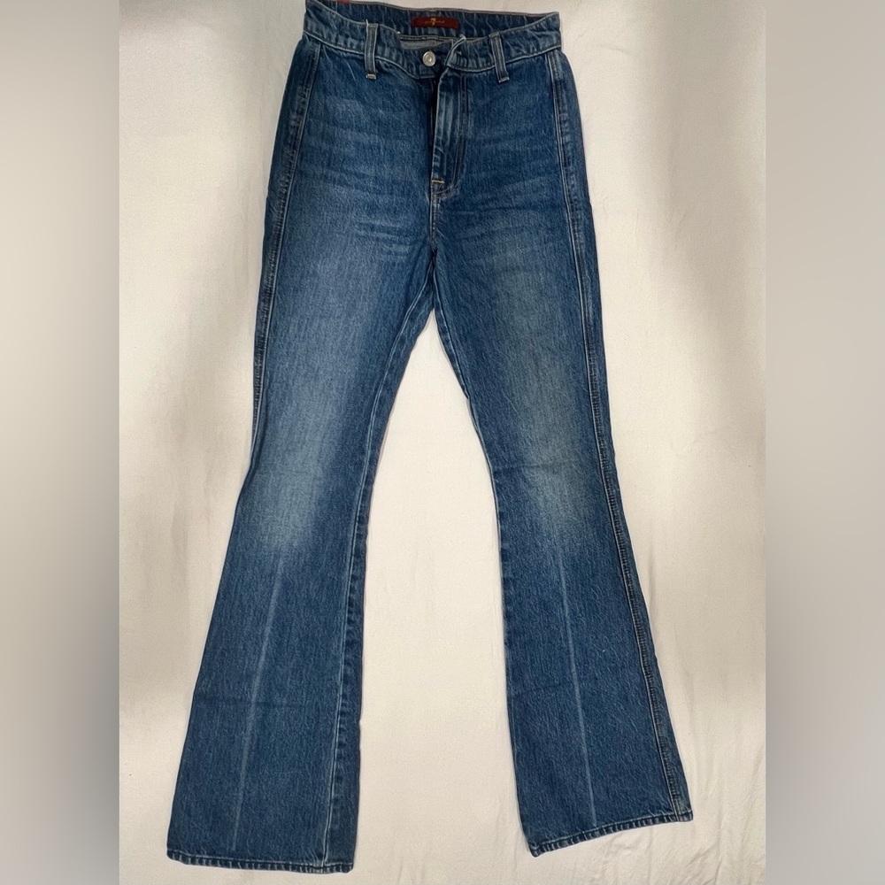 7 For All Mankind Dark Blue Flare Jeans